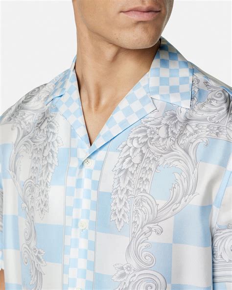 versace medusa hoodie blue|versace contrasto silk shirt.